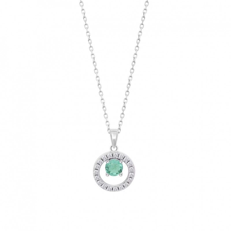 Collana Donna Lotus Silver LP3080-1/5 In Argento Con Zircone Verde