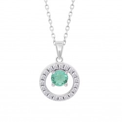 Collana Donna Lotus Silver LP3080-1/5 In Argento Con Zircone Verde