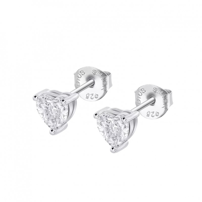 Orecchini Donna Lotus Silver LP3833-4/1 In Argento Tipo Punto Luce Con Zircone A Cuore