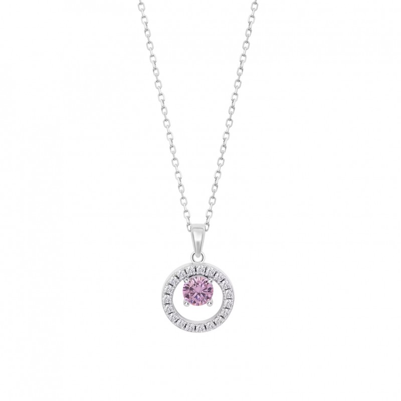 Collana Donna Lotus Silver LP3080-1/3 In Argento Con Zircone Rosa
