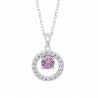 Collana Donna Lotus Silver LP3080-1/3 In Argento Con Zircone Rosa