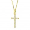 Collana Donna Lotus Silver LP3066-1/2 In Argento Dorato Con Croce E Zirconi