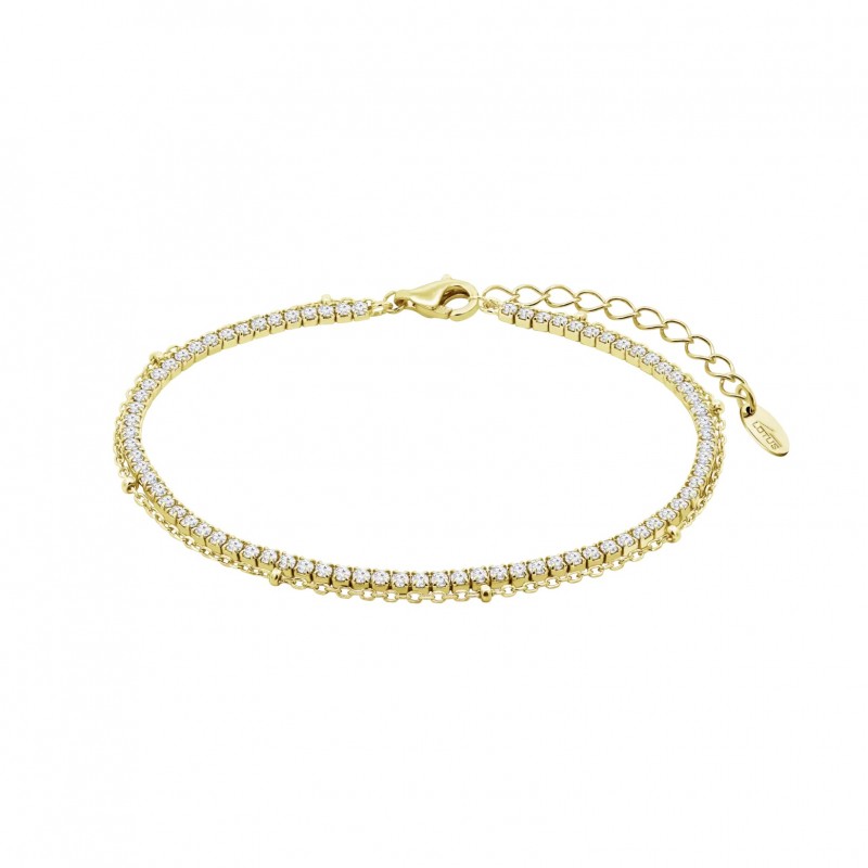 Bracciale Tennis Donna Lotus Silver LP3181-2/2 In Argento Dorato Con Zirconi