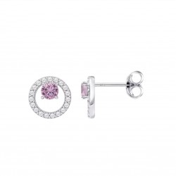 Orecchini Donna Lotus Silver LP3080-4/3 In Argento Con Zirconi Rosa E Bianchi