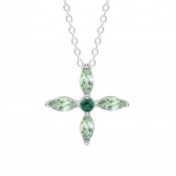 Collana Donna Lotus Silver LP3933-1/3 In Argento Con Zircone Verde