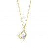 Collana Donna Lotus Silver LP3106-1/4 In Argento Dorato Con Cuore E Zirconi