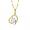 Collana Donna Lotus Silver LP3106-1/4 In Argento Dorato Con Cuore E Zirconi