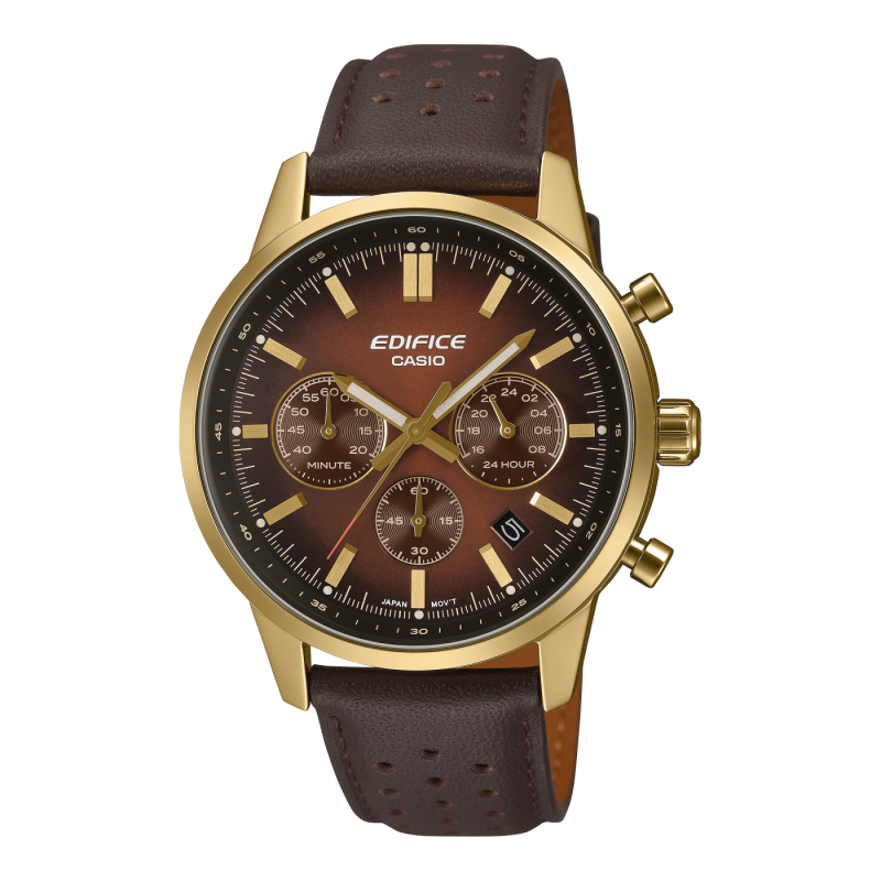 Orologio Uomo Casio Edifice EFR-575CL-5AEF Cronografo Con Cinturino Marrone