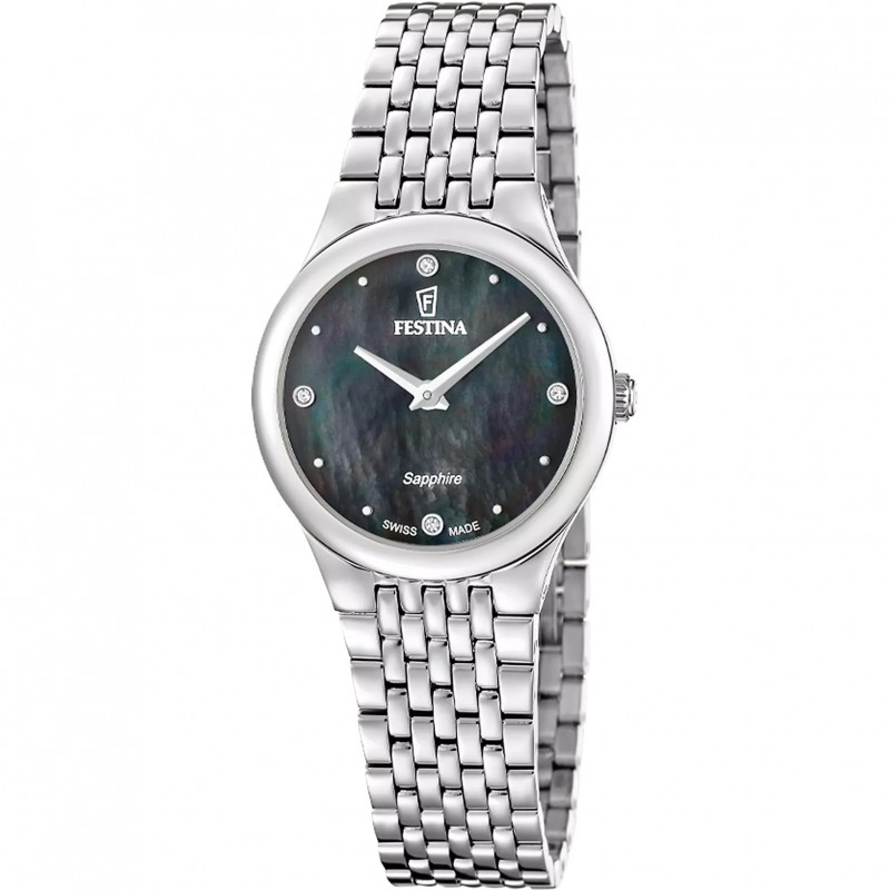 Orologio Donna Festina Swiss Made F20096/4 Con Quadrante Nero Madreperla