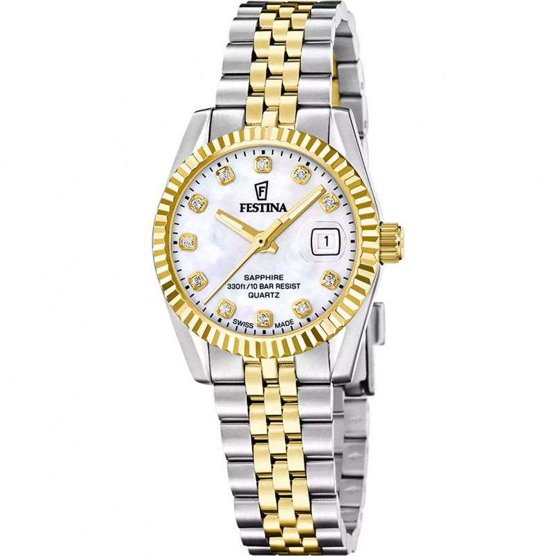 Orologio Donna Festina Swiss Made F20088/1 Con Cassa E Cinturino Acciaio Bicolore