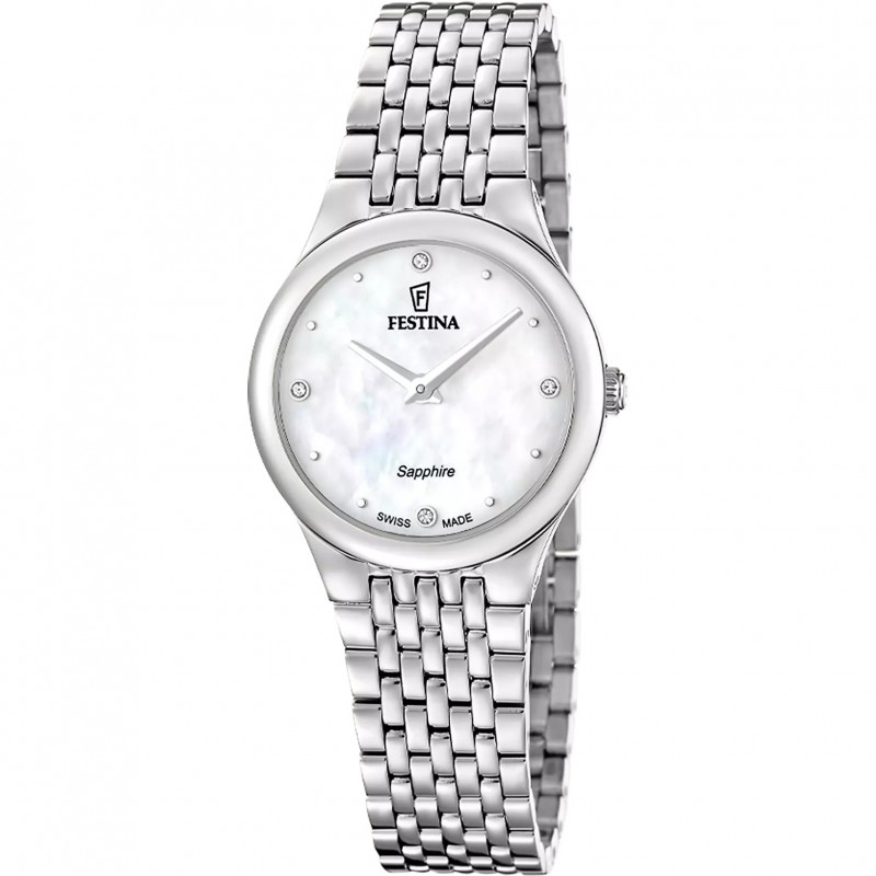 Orologio Donna Festina Swiss Made F20096/1 Con Quadrante Bianco Madreperla