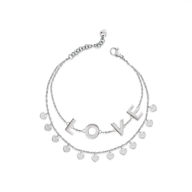 Bracciale donna cuori e scritta LOVE Opsobjects OPSBR-658