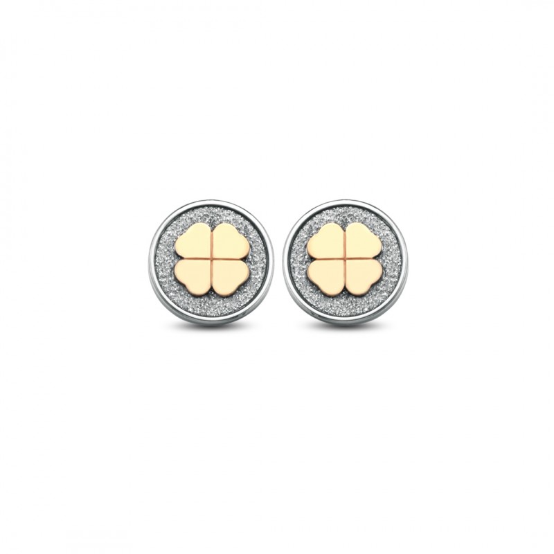 Orecchini acciaio con quadrifoglio Glitter Opsobjects OPSOR-602
