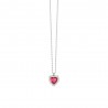 Collana Donna Luca Barra CK2225 In Acciaio Cuore Con Zircone Rosso