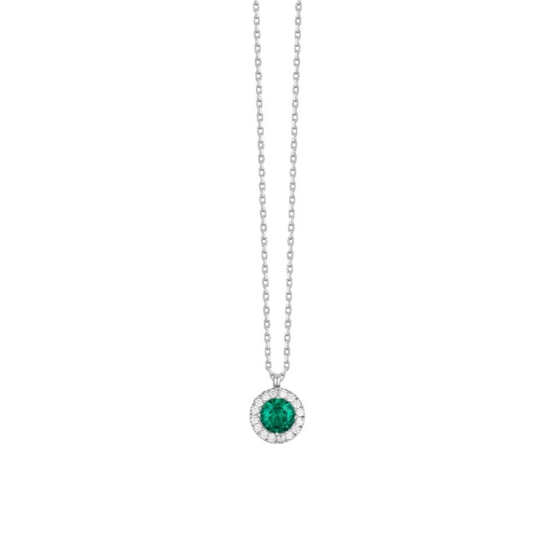 Collana Donna Luca Barra CK2227 In Acciaio Con Zircone Verde