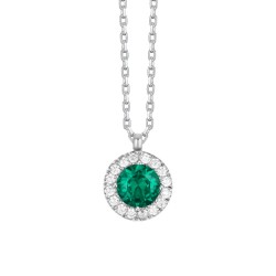 Collana Donna Luca Barra CK2227 In Acciaio Con Zircone Verde
