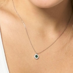 Collana Donna Luca Barra CK2227 In Acciaio Con Zircone Verde