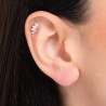 Piercing Orecchio Donna Luca Barra PR134 Ventaglio In Acciaio Con Zirconi