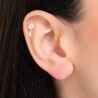 Piercing Orecchio Donna Luca Barra PR113 Fiore In Acciaio Con Zirconi