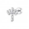 Piercing Orecchio Donna Luca Barra PR138 Ventaglio In Acciaio Con Zirconi