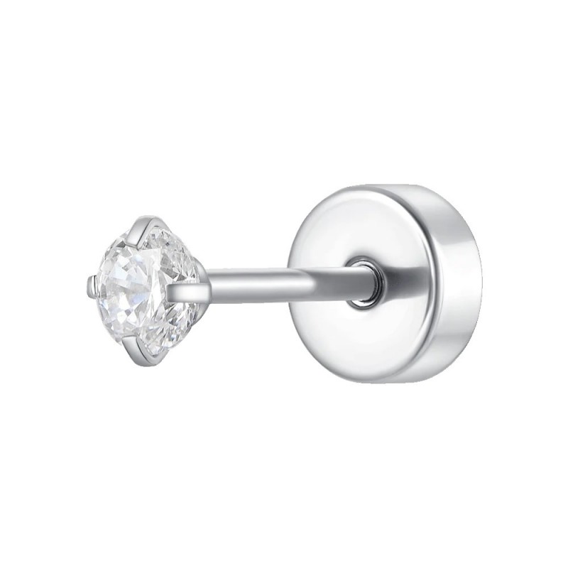 Piercing Orecchio Unisex Luca Barra PR132 In Acciaio Con Zircone 3 mm