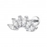 Piercing Orecchio Donna Luca Barra PR140 In Acciaio A Ventaglio Con Zirconi