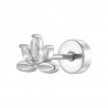 Piercing Orecchio Donna Luca Barra PR118 Ventaglio In Acciaio Con Zirconi