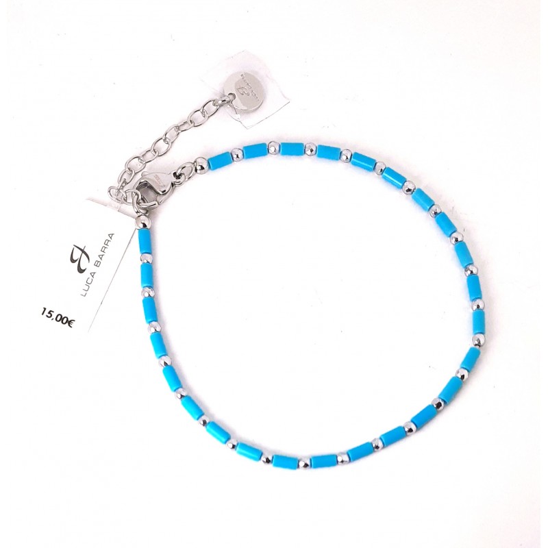 Bracciale Uomo Luca Barra BA1971 In Acciaio Con Elementi Turchese
