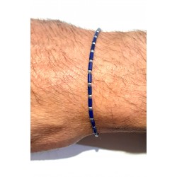 Bracciale Uomo Luca Barra BA1973 In Acciaio Con Elementi Blu