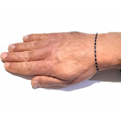 Bracciale Uomo Luca Barra BA1972 In Acciaio Con Elementi Neri