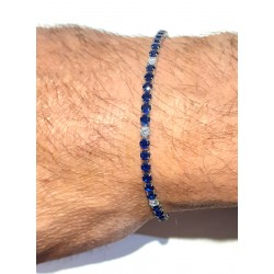 Bracciale Tennis Uomo Luca Barra BA1956 In Acciaio Con Zirconi Blu 3 mm