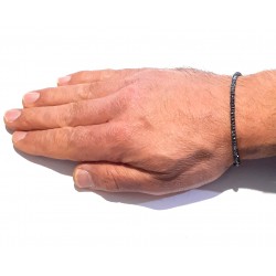 Bracciale Uomo Luca Barra BA1941 In Acciaio Con Sfere Sfaccettate Color Antracite