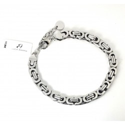 Bracciale Uomo Luca Barra BA1959 In Acciaio Maglia Bizantina Schiacciata
