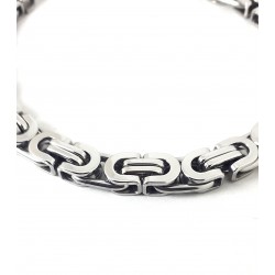 Bracciale Uomo Luca Barra BA1959 In Acciaio Maglia Bizantina Schiacciata