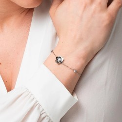 Bracciale Donna Luca Barra BK2979 In Acciaio Con Fiore E Zirconi