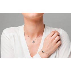 Bracciale Donna Luca Barra BK2979 In Acciaio Con Fiore E Zirconi
