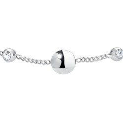 Bracciale Donna Luca Barra BK2982 In Acciaio Con Elementi Acciaio E Strass Bianchi