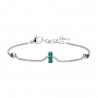 Bracciale Donna Luca Barra BK2978 In Acciaio Con Bussolotto E Cristalli Verdi