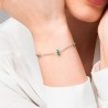 Bracciale Donna Luca Barra BK2978 In Acciaio Con Bussolotto E Cristalli Verdi