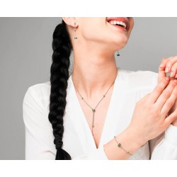 Bracciale Donna Luca Barra BK2978 In Acciaio Con Bussolotto E Cristalli Verdi