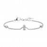 Bracciale Donna Luca Barra BK2975 In Acciaio Con Bussolotto E Cristalli Bianchi