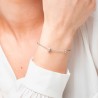 Bracciale Donna Luca Barra BK2975 In Acciaio Con Bussolotto E Cristalli Bianchi