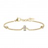 Bracciale Donna Luca Barra BK2976 In Acciaio Dorato Con Bussolotto E Cristalli Bianchi