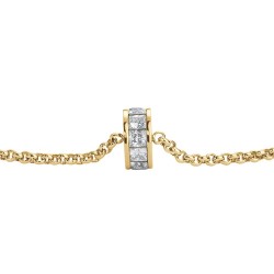 Bracciale Donna Luca Barra BK2976 In Acciaio Dorato Con Bussolotto E Cristalli Bianchi