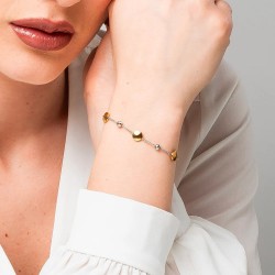 Bracciale Donna Luca Barra BK2983 In Acciaio Con Elementi Dorati E Strass