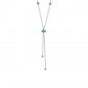 Collana Donna Luca Barra CK2279 In Acciaio Con Bussolotto Ed Elementi Con Zirconi Verdi
