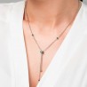Collana Donna Luca Barra CK2279 In Acciaio Con Bussolotto Ed Elementi Con Zirconi Verdi