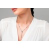 Collana Donna Luca Barra CK2279 In Acciaio Con Bussolotto Ed Elementi Con Zirconi Verdi