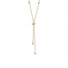 Collana Donna Luca Barra CK2277 In acciaio Dorato Con Bussolotto E Elementi Con Strass Bianchi