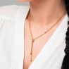 Collana Donna Luca Barra CK2277 In acciaio Dorato Con Bussolotto E Elementi Con Strass Bianchi